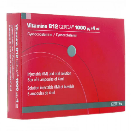 Vitamine B12 Gerda solution injectable et buvable 6 ampoules