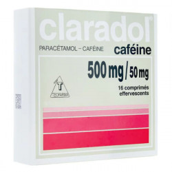 Claradol 500 mg caféiné 16 comprimés effervescents