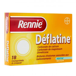 Rennie Deflatine 18 comprimés à croquer