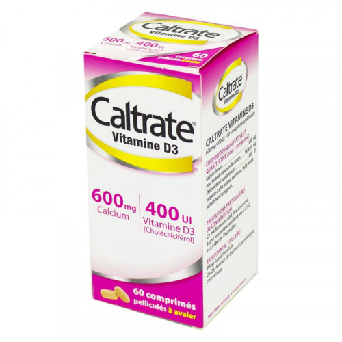 CALTRATE VITAMINE D3 600 mg/400 UI, comprimé pelliculé