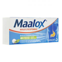 Maalox menthe 40 comprimés à croquer