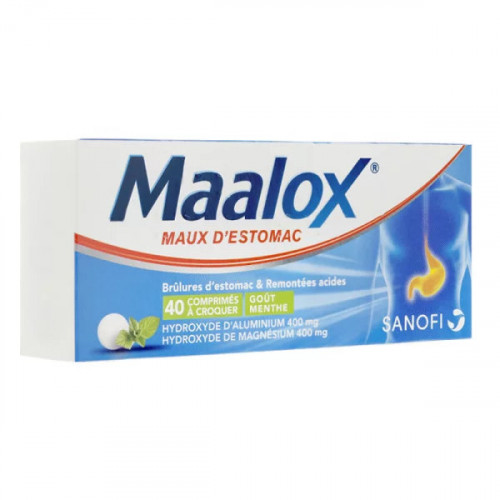 Maalox menthe 40 comprimés à croquer