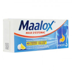 Maalox maux d'estomac citron sans sucre 40 comprimés à croquer