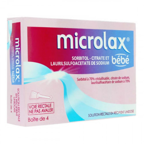 Microlax Bébé gel tube canule 4 unidoses