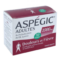 ASPEGIC ADULTES 1 000 mg Poudre pour solution buvable boîte de 30 sachets-dose