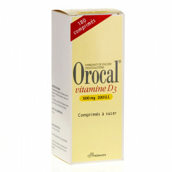 OROCAL VITAMINE D3 500 mg/200 U.I., 180 comprimés à sucer