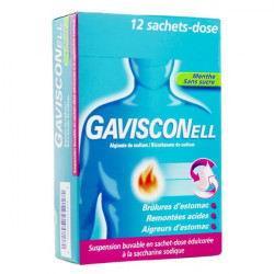 Gavisconell menthe sans sucre suspension buvable 12 sachets