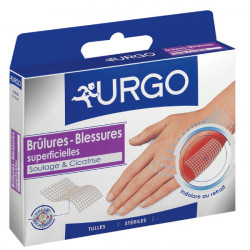 URGO Brûlures, blessures superficielles : soulage et cicatrise grand format Boîte/4