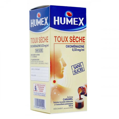 Humex Toux Sèche caramel sans sucre sirop 150 ml