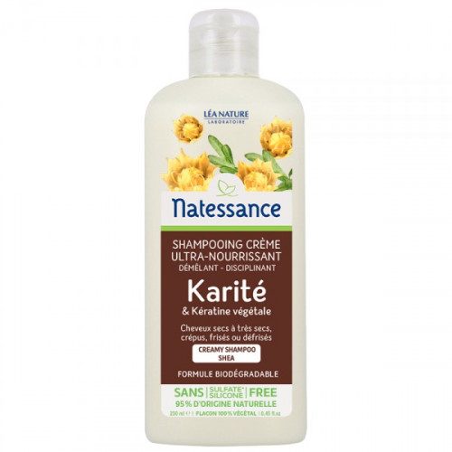 NATESSANCE SHAMPOING CRÈME KARITÉ ET KÉRATINE VÉGÉTALE 250 ML