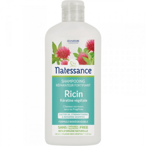 Natessance Shampooing Réparateur Fortifiant Ricin 250 ml 