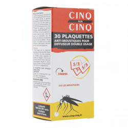 Cinq sur Cinq 30 Plaquettes Anti-Moustiques