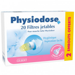 GILBERT PHYSIODOSE 20 FILTRES JETABLES POUR MOUCHE BÉBÉ + 2 EMBOUTS OFFERTS