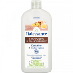 NATESSANCE SHAMPOOING ULTRA-NOURRISSANT KARITÉ BIO ET KÉRATINE VÉGÉTALE 500 ML