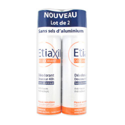 ETIAXIL DÉODORANT DOUCEUR 48H SANS ALUMINIUM. AÉROSOL LOT DE 2X150ML