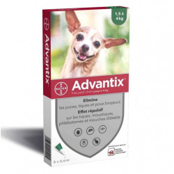 ADVANTIX Très Petit Chien Jusqu'à 4 kg 6 Pipettes