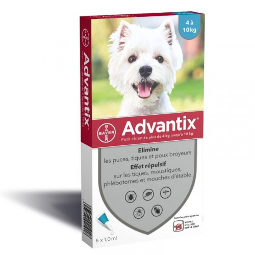 ADVANTIX Petit Chien 4 à 10 kg 6 Pipettes