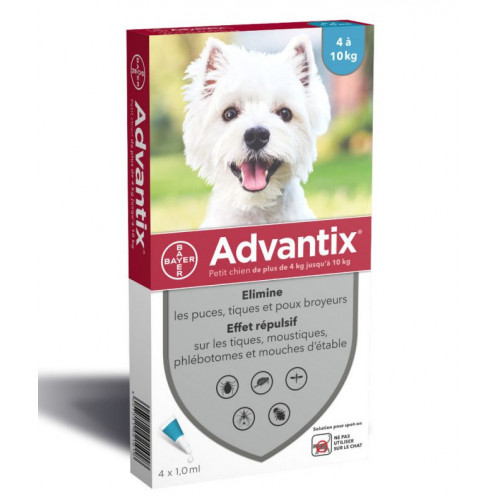 ADVANTIX Petit Chien 4 à 10 kg 4 Pipettes