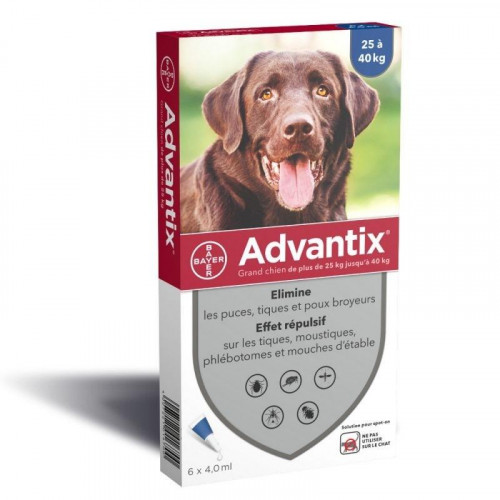 ADVANTIX Grand Chien 25 à 40 kg 6 Pipettes