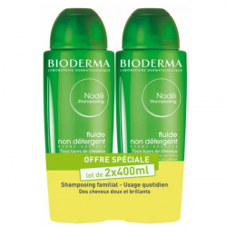 Bioderma Nodé Shampooing Fluide Non Détergent Lot de 2 x 400 ml 