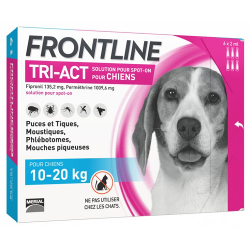 Frontline Tri Act spot on Chien Moyen 10 - 20 kg 6 pipettes