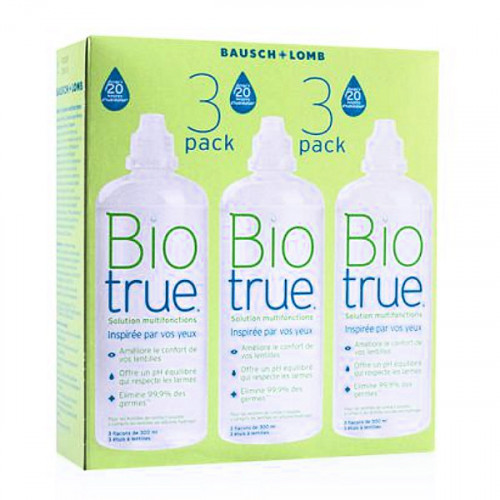 Bausch + Lomb Biotrue Solution Multifonctions Lot de 3 x 300 ml