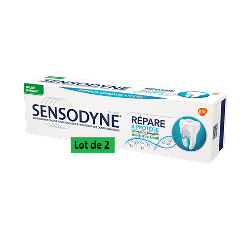 SENSODYNE DENTIFRICE Répare & Protège Menthe Fraîche Lot de