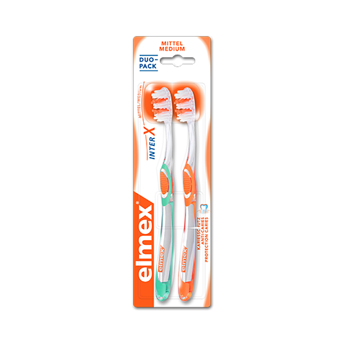 ELMEX BROSSE A DENTS ANTI-CARIES InterX Medium - Lot de 2