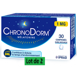 CHRONODORM MELATONINE 1mg - Lot de 2x30 Comprimés sublinguaux