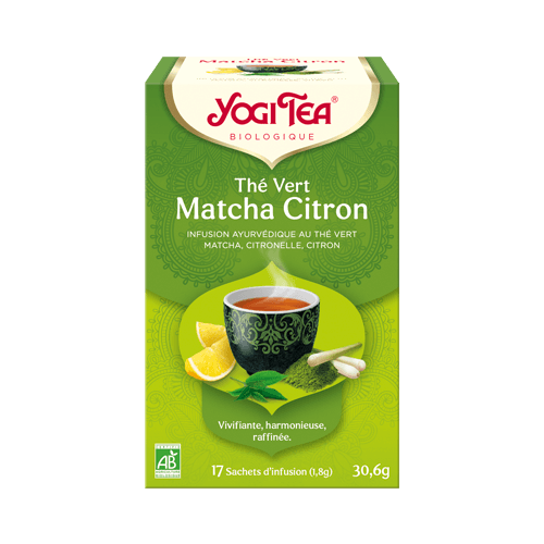 YOGI TEA Organic Matcha Lemon Green Tea - 17 teabags