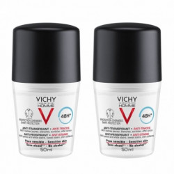 VICHY HOMME DÉODORANT 48H Bille Anti Traces - Lot de 2x50ml