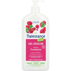 NATESSANCE Kid Gel Douche Corps et cheveux Framboise 500ML