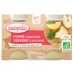 BABYBIO POMME DE NOUVELLE-AQUITAINE VERVEINE D'OCCITANIE x 2 -