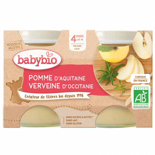 BABYBIO POMME DE NOUVELLE-AQUITAINE VERVEINE D'OCCITANIE x 2 -