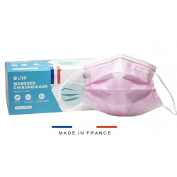 MASQUE CHIRURGICAL FRANCAIS Rose Type IIR x50 Masques - UNIR