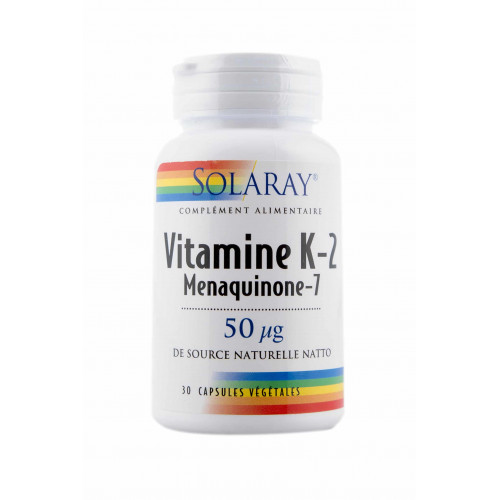 SOLARAY VITAMIN K2 MENAQUINONE 7 - 30 Capsules