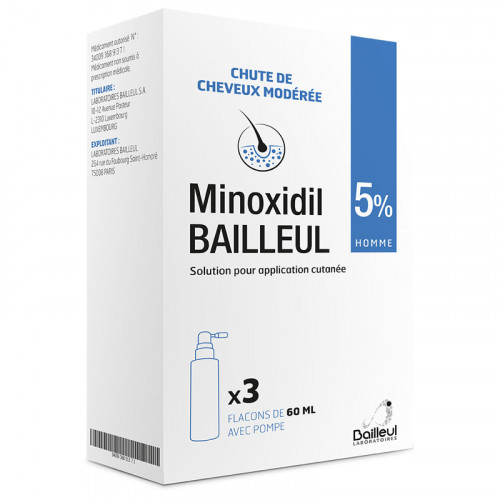 MINOXIDIL BAILLEUL 5% Solution 3x60ml