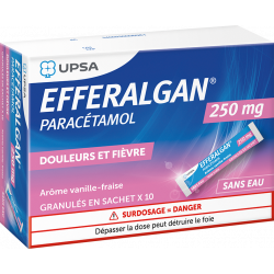 EFFERALGAN 250 mg Vanille Fraise Granulés -10 Sachets