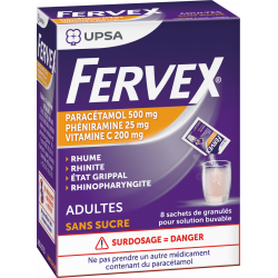 UPSA FERVEX Adulte Sans Sucre Granulés - 8 Sachets