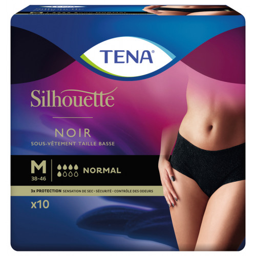 TENA SILHOUETTE NORM NOIR MED X10