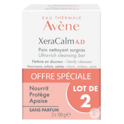 AVÈNE XERACALM A.D Pain Nettoyant Surgras - Lot de 2x100G