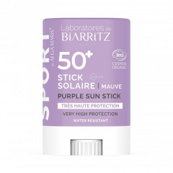 BIARRITZ STICK SOLAIRE SPF50+ SPORT/ VOYAGE MAUVE CERTIFIÉ BIO