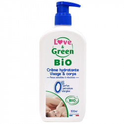 LOVE & GREEN Crème Hydratante Visage et corps BIO - 500ml