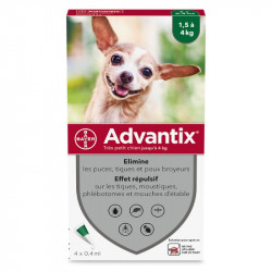 ADVANTIX TRES PETIT CHIEN ( 1.5 - 4 Kg ) - 4 Pipettes