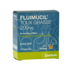 Fluimucil Expectorant 200 mg sans sucre adultes granulés 18