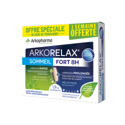 ARKORELAX Sommeil Fort 8H Mélatonine, Valériane - 20+10