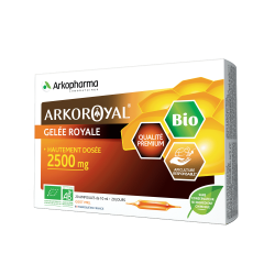 ARKOROYAL Gelée Royale 2500 Mg BIO Miel - 20 ampoules 10ml