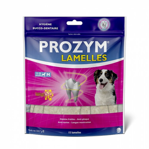 PROZYM LAMELLES À MÂCHER M (15kg-25kg) - 15 Lamelles 321g