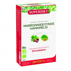 SUPERDIET Marronnier d'Inde Hamamélis BIO - 20 Ampoules de 15ml