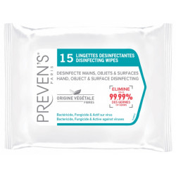 PREVENS LINGETTES DESINFECTANTES - 15 Lingettes